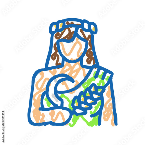 demeter greek god mythology icon doodle illustration