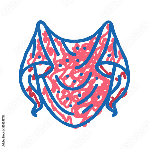 shawl knitting wool icon doodle illustration
