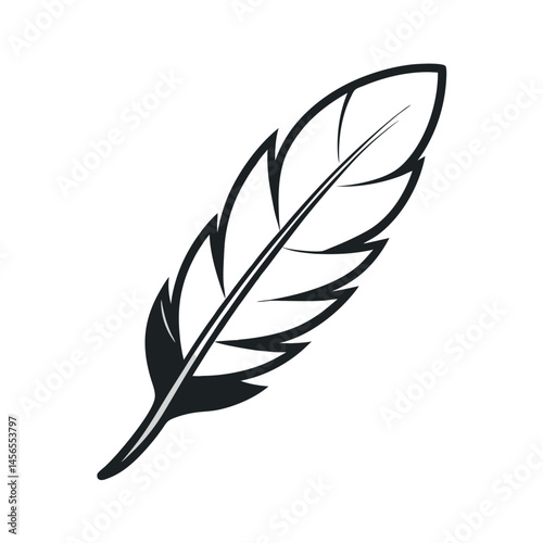 Feather Accent Drawing Line Art Vector