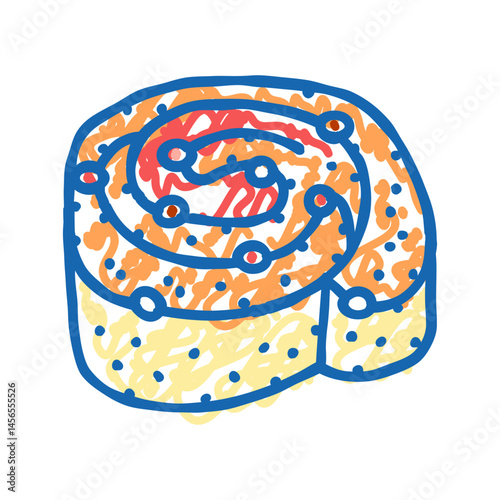 cranberry bun food meal icon doodle illustration