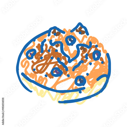 raisin bun food meal icon doodle illustration