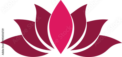 lotus flower silhouette vector icon ,vector illustration of a lotus flower on white background.