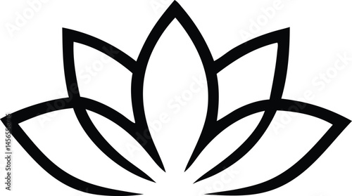 lotus flower silhouette vector icon ,vector illustration of a lotus flower on white background.