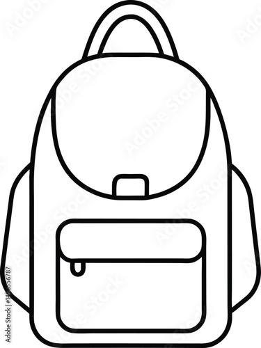 backpack icon line art vector illustration