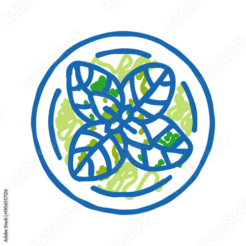 basil cosmetic plant icon doodle illustration