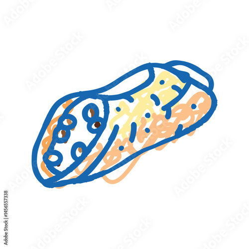 cannoli sweet food icon doodle illustration