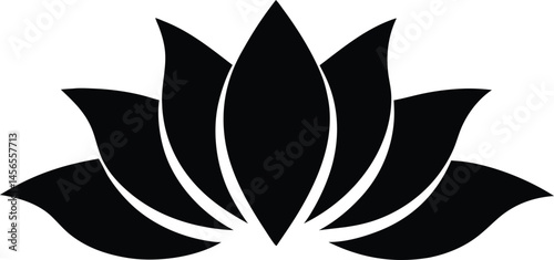 lotus flower silhouette vector icon ,vector illustration of a lotus flower on white background.