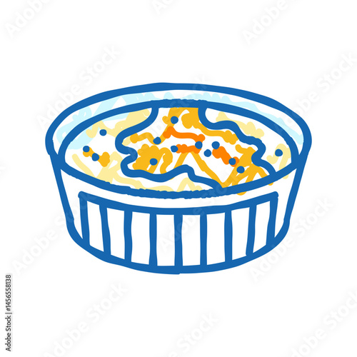 creme brulee sweet food icon doodle illustration