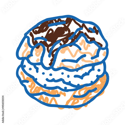 profiteroles sweet food icon doodle illustration
