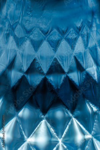 Abstract Macro of Diamond-Patterned Blue Texture