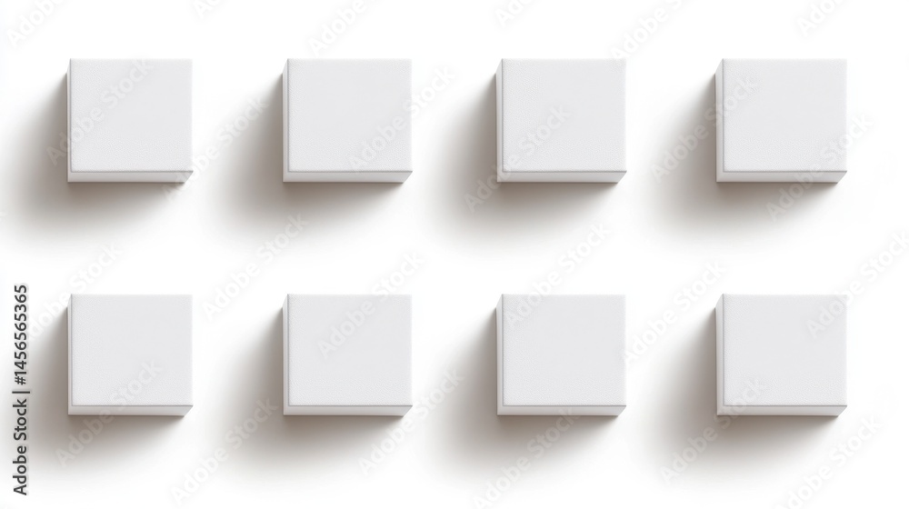 Minimalist Blank Square Canvas Arrangement in Nine Squares Minimalist Blank Square Canvas Arrangement in Nine Squares
