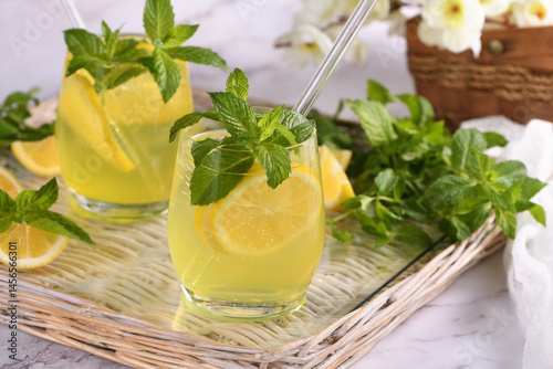 The Limoncello Spritz is a light, refreshing, cool cocktail made with lemon liqueur, prosecco and sparkling water, mint and a slice of lemon.