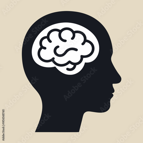 human head with brain
