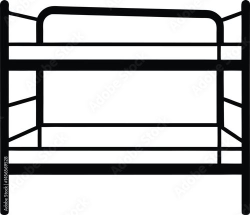 bunk bed icon line art vector illustration
