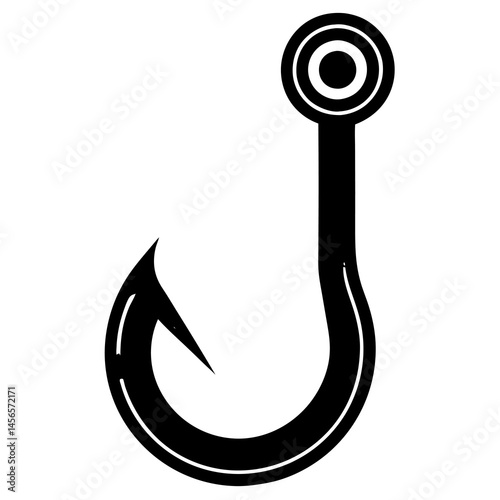 hook silhouette vector icon on white background