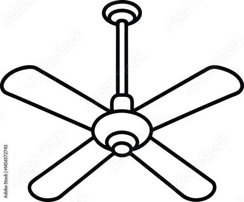 ceiling fan icon line art vector illustration