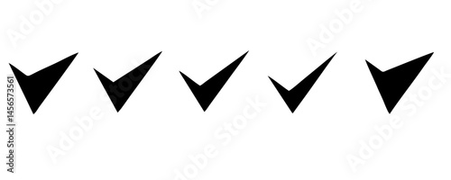 check list icon set. approved symbol, checked checkbox mark, checkmark set, editable line.	
