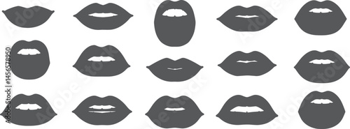 Lips shapes chart mouth drawing silhouette