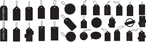 Assorted price tags retail sale silhouette