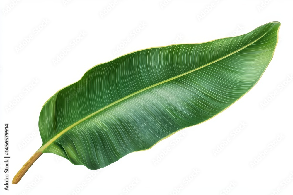 Fototapeta premium Detailed illustration of a vibrant tropical leaf.