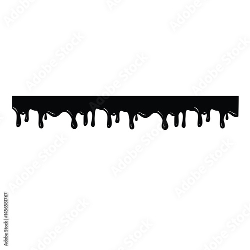 border black paint drips illustration hand made vector