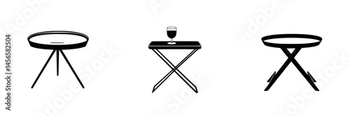 Vector illustration of versatile tables with modern design elements for various settings