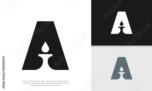 Letter A Jakarta Logo. Minimalist logo integrating the letter A with Jakarta symbol. Represents a strong local connection. Suitable for businesses or brands with names starting with A in Jakarta.