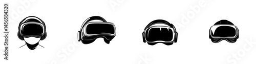Vector illustration of various virtual reality headsets for tech enthusiasts and gaming designers