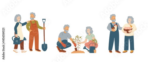 Senior Couple Sustainable Gardening and Farming