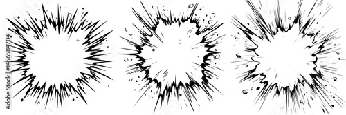 Vector illustration icon depicting explosive bursts, perfect for comic book and action graphics