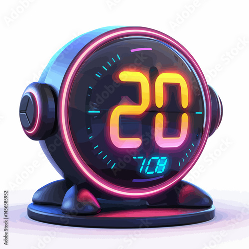 Digital clock isolated 