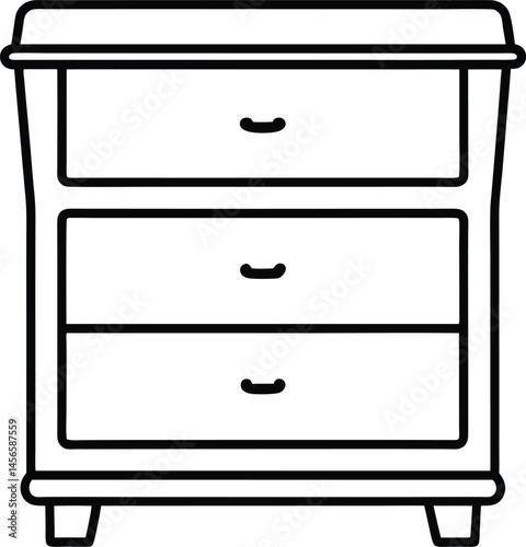 dresser icon line art vector illustration