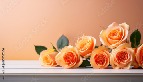 Orange Rose Background Generated image