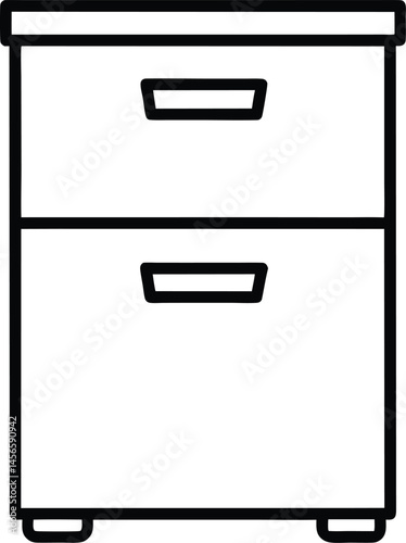 filing cabinet icon line art vector illustration