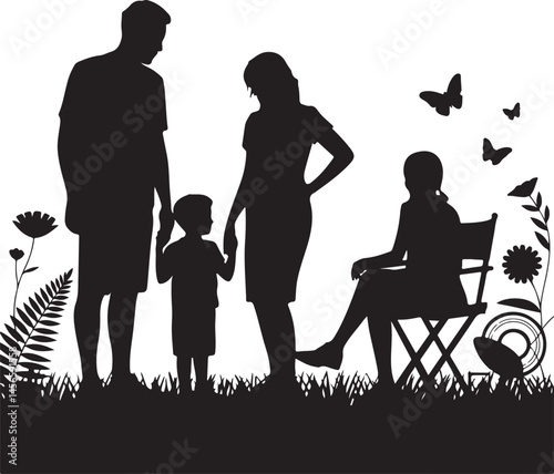 Family Picnic Under Tree Silhouette Scene

Parents and Kids on Picnic Blanket Vector

Sunny Day Family Picnic Silhouette Design

Picnic Basket and Laughter Vector Art

Family Bonding Outdoors Silhouet