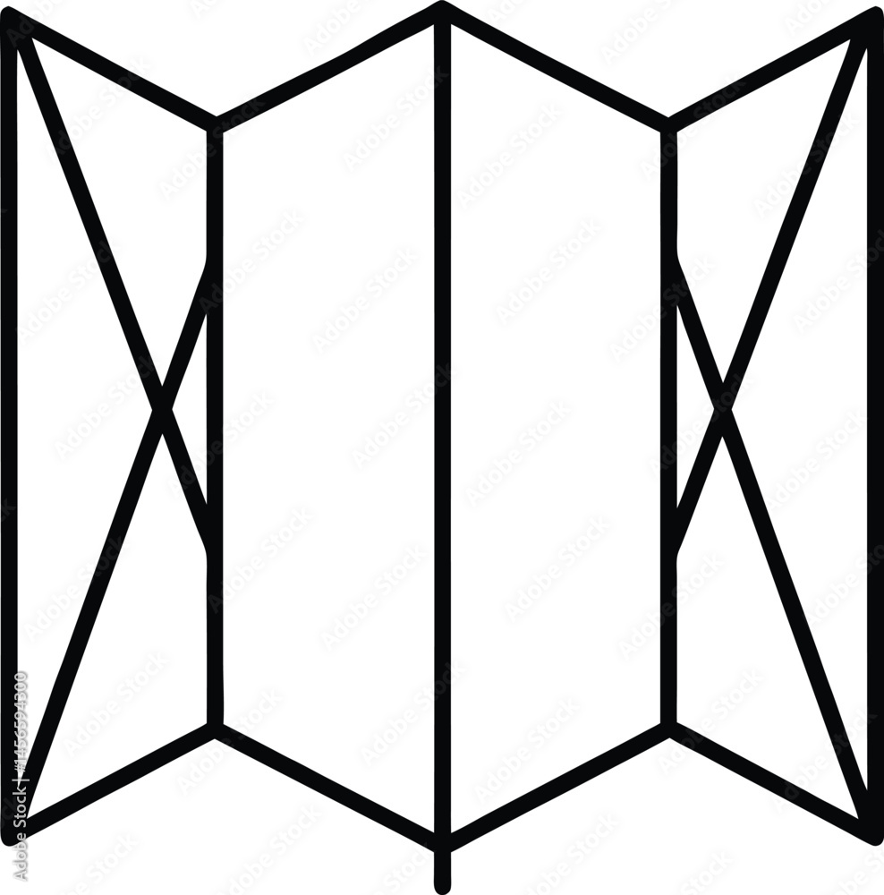 folding screen icon line art vector illustration folding screen icon line art vector illustration