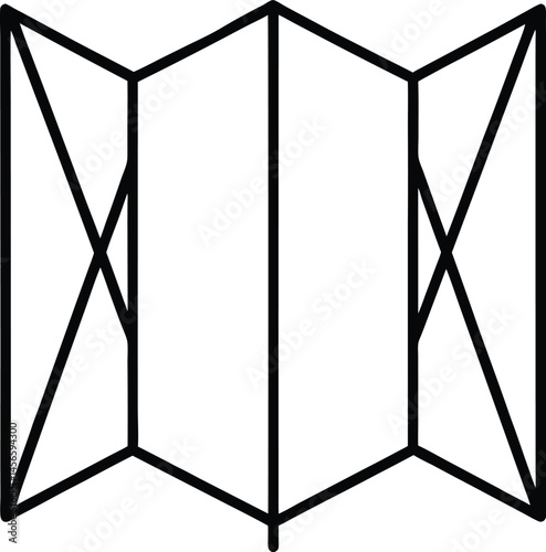 folding screen icon line art vector illustration
