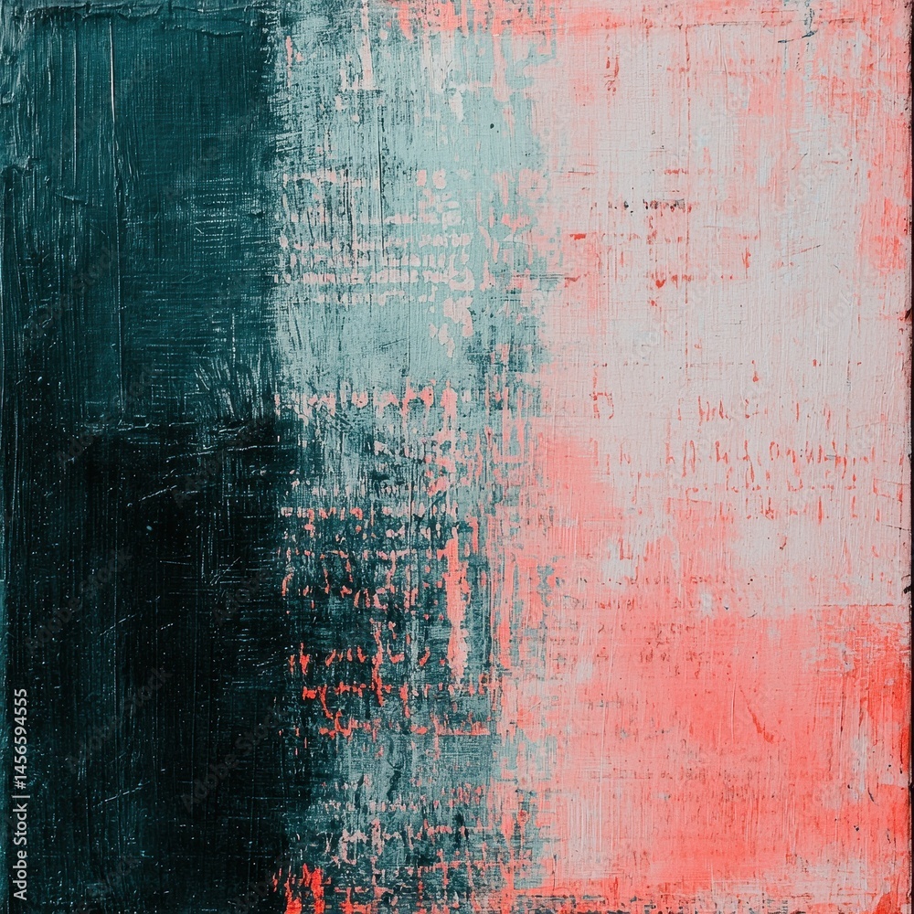 Obraz premium Abstract Texture with Shades of Black, Coral, and Light Blue Tones