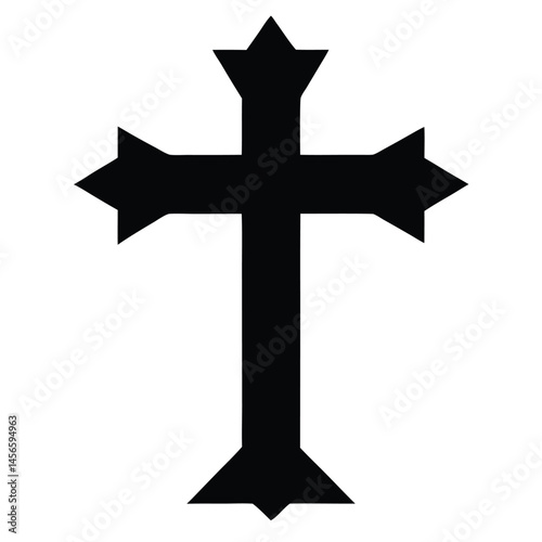 Silhouette christian cross vector