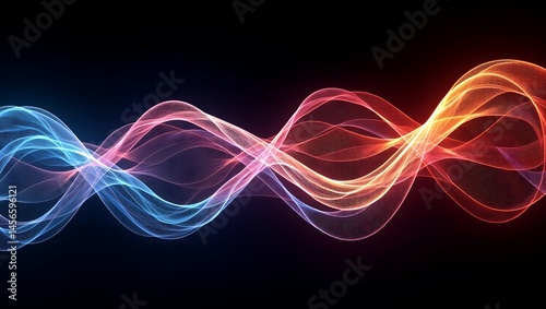 Ultra-unique abstract composition with radiant light flows