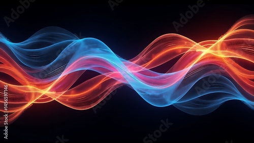 Ultra-unique abstract composition with radiant light flows