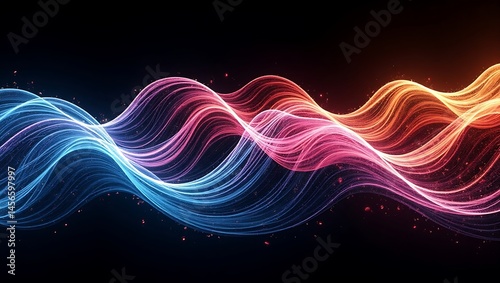 Ultra-unique abstract composition with radiant light flows