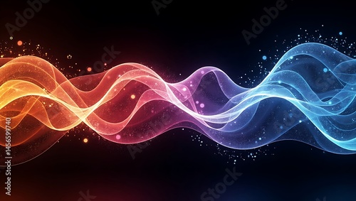 Ultra-unique abstract composition with radiant light flows