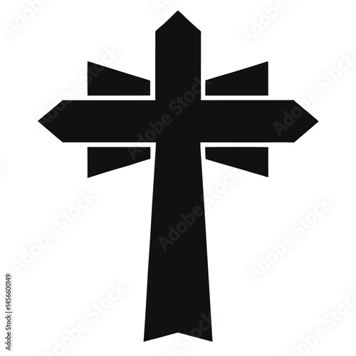 Silhouette christian cross vector
