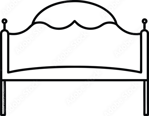 headboard icon line art vector illustration