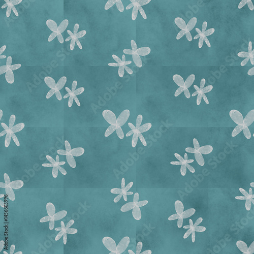 Fototapeta Naklejka Na Ścianę i Meble -  seamless pattern with hand-drawn watercolor flowers on textured watercolor background