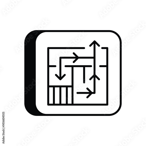 Evacuation Plan vector icons stock illustration