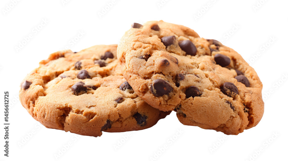 two chocolate chip cookies on a white surface two chocolate chip cookies on a white surface
