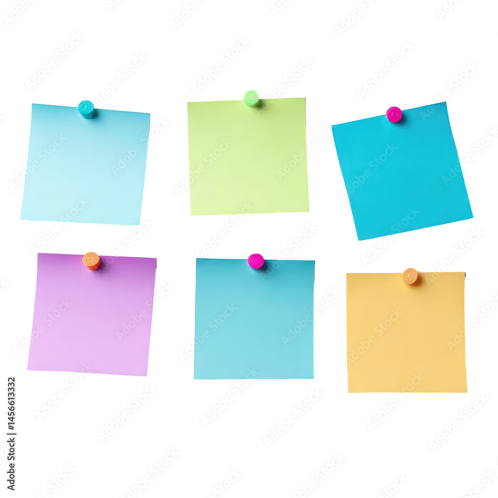 Group Of Colorful Sticky Notes isolated on a transparent background Group Of Colorful Sticky Notes isolated on a transparent background