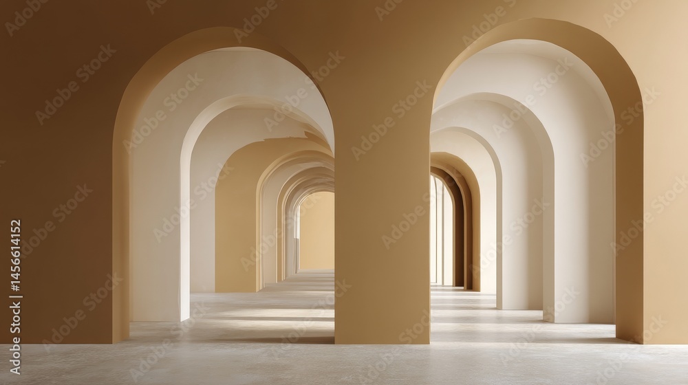 Classic metaphysics is exemplified in surreal interior design and imaginary fictional architecture, featuring an archway with beige marble walls, symbolizing moving forward into opportunities and a Classic metaphysics is exemplified in surreal interior design and imaginary fictional architecture, featuring an archway with beige marble walls, symbolizing moving forward into opportunities and a